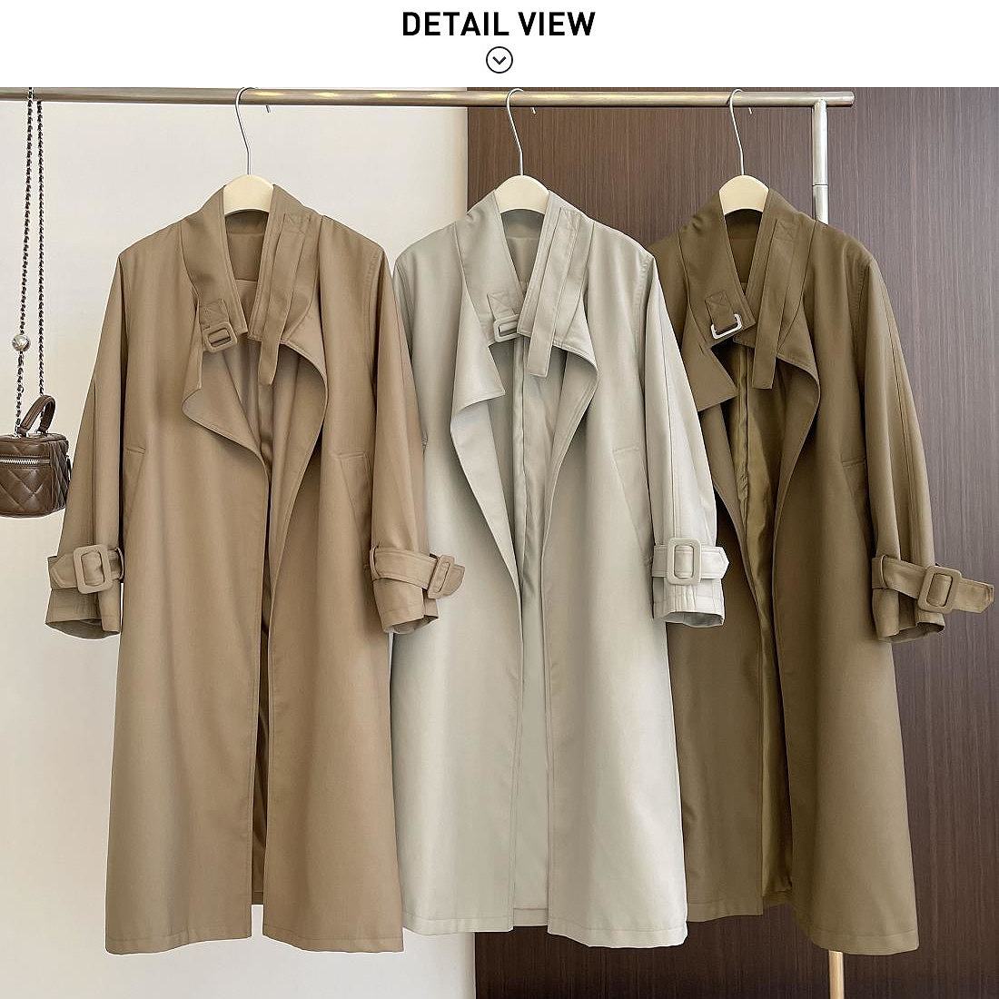 フォースメント Forcement ネックベルト付きトレンチロングコート