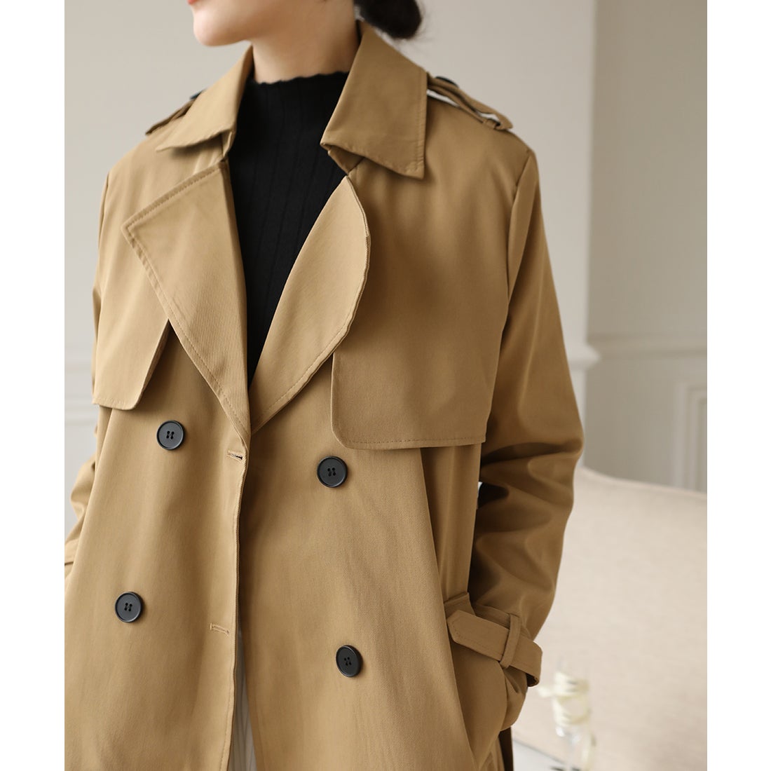 フォースメント Forcement ベルト付きトレンチコート （ブラウン