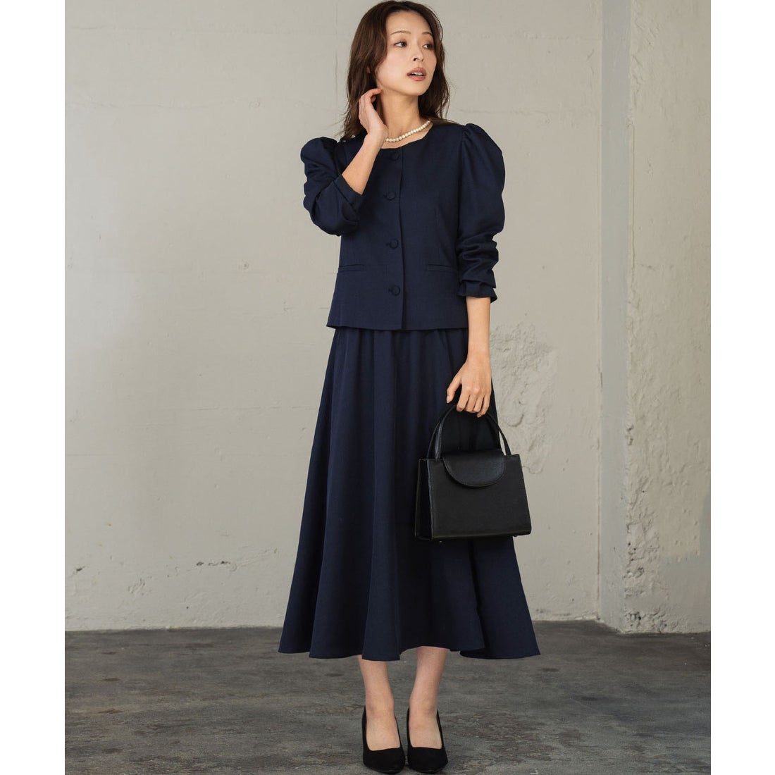 フロリア Flolia 【喪服・礼服】洗える スーツ セットアップ スカート
