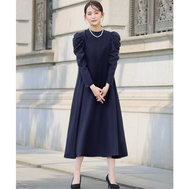 フロリア Flolia 【喪服・礼服】レース切替えフレアスリーブIライン