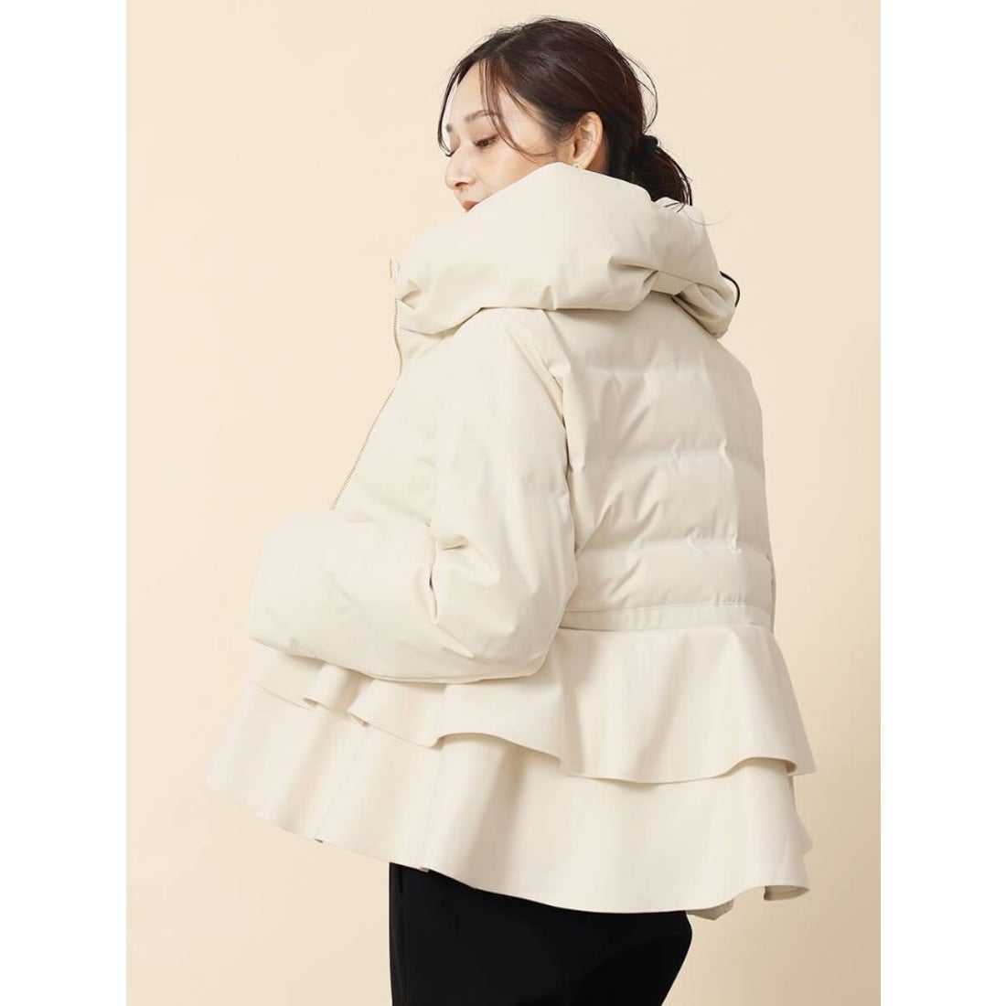 フェンネル FENNEL フレアペプラムダウンコート （ブラック） -靴