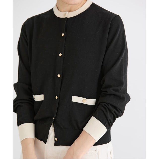 イエナ IENA EXメリノリブ ポロ襟カーディガン （ピンク