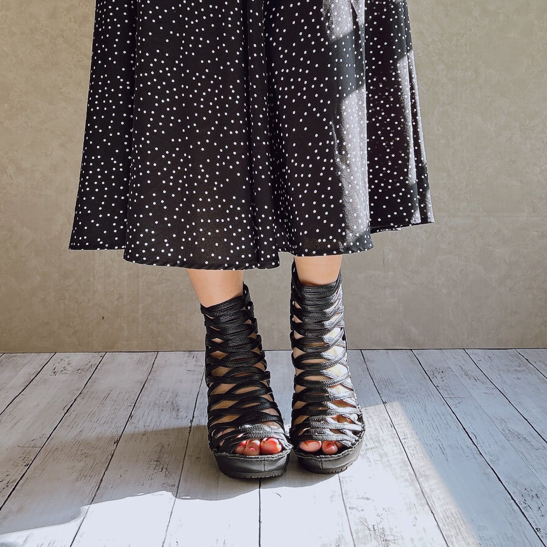 ヒナ デイ グリーン Hina Day Green 本革 日本製 厚底