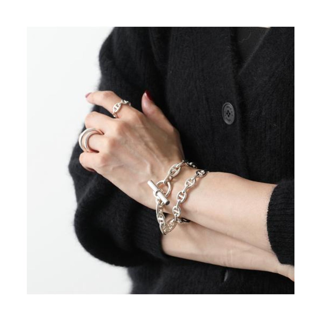 エルメス Hermes HERMES バングル シェーヌダンクル アンシェネ MM