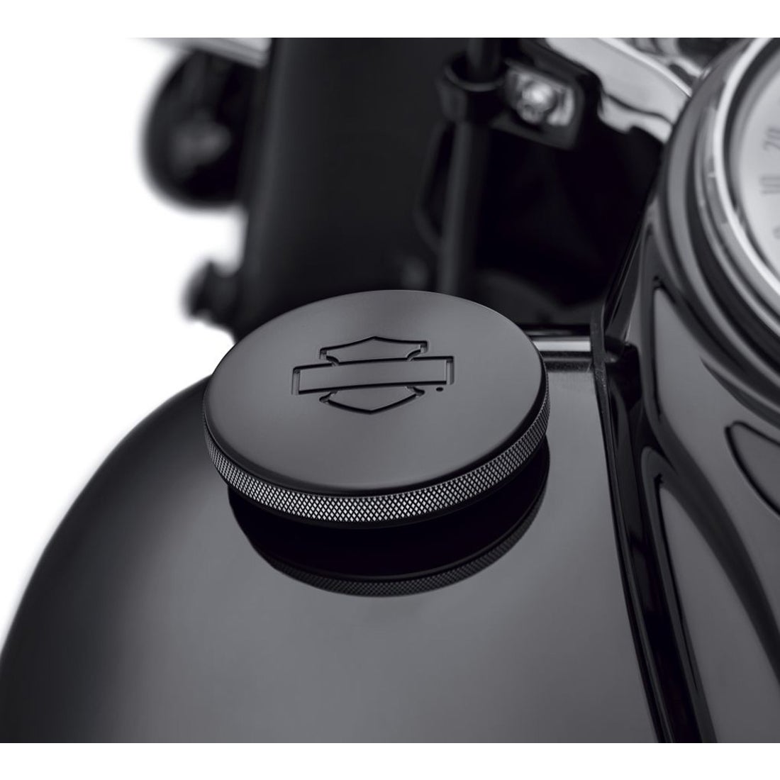 レフトサイド・フュエルタンクキャップ・ダイモンドブラック -ハーレー