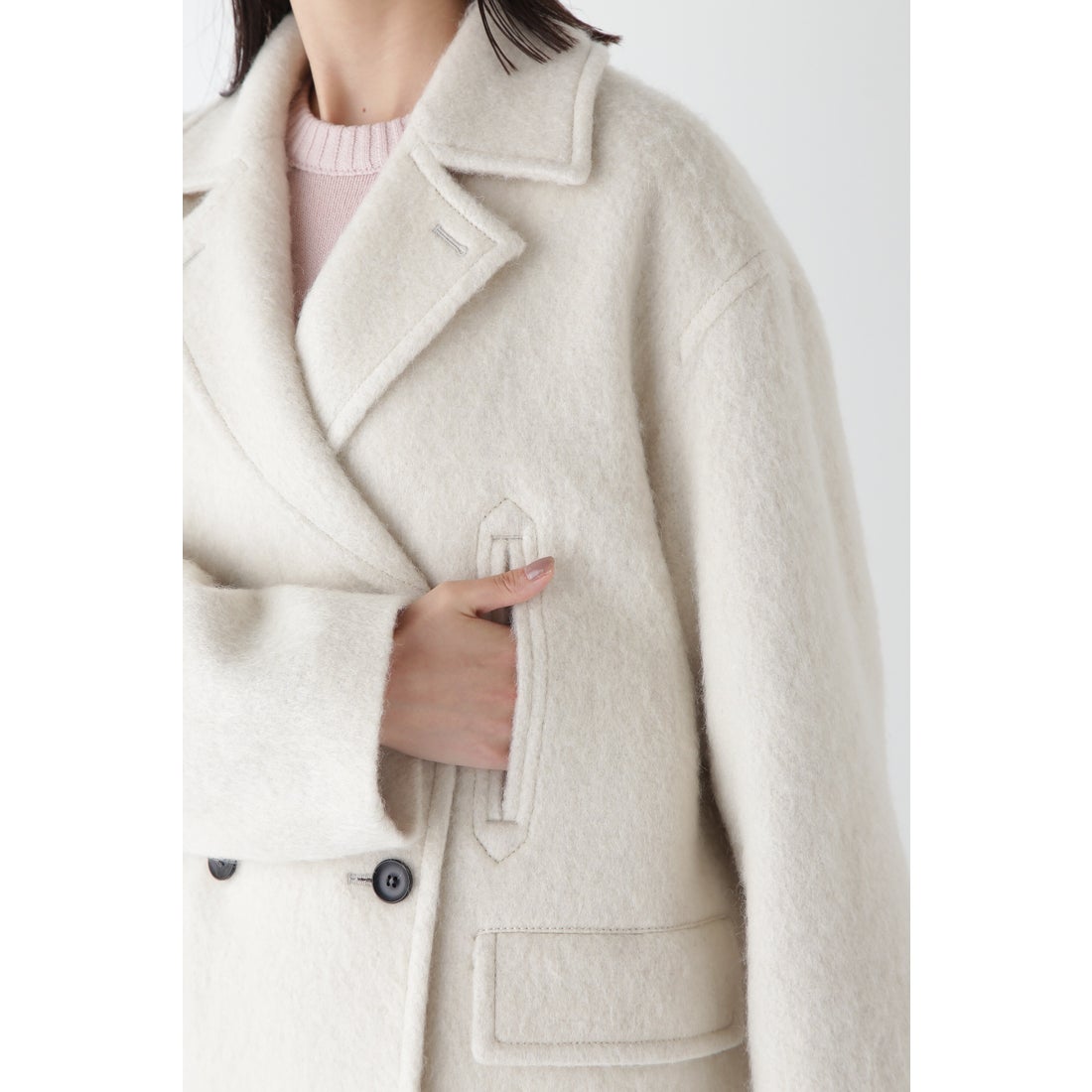 human woman ループカットシャギーPコート エクリュ1 -靴