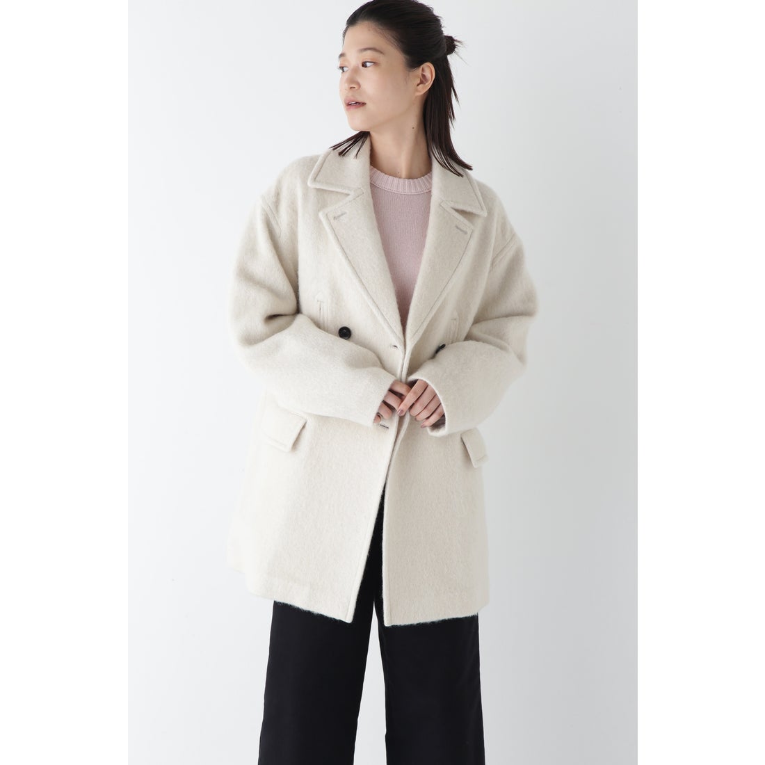 human woman ループカットシャギーPコート エクリュ1 -靴