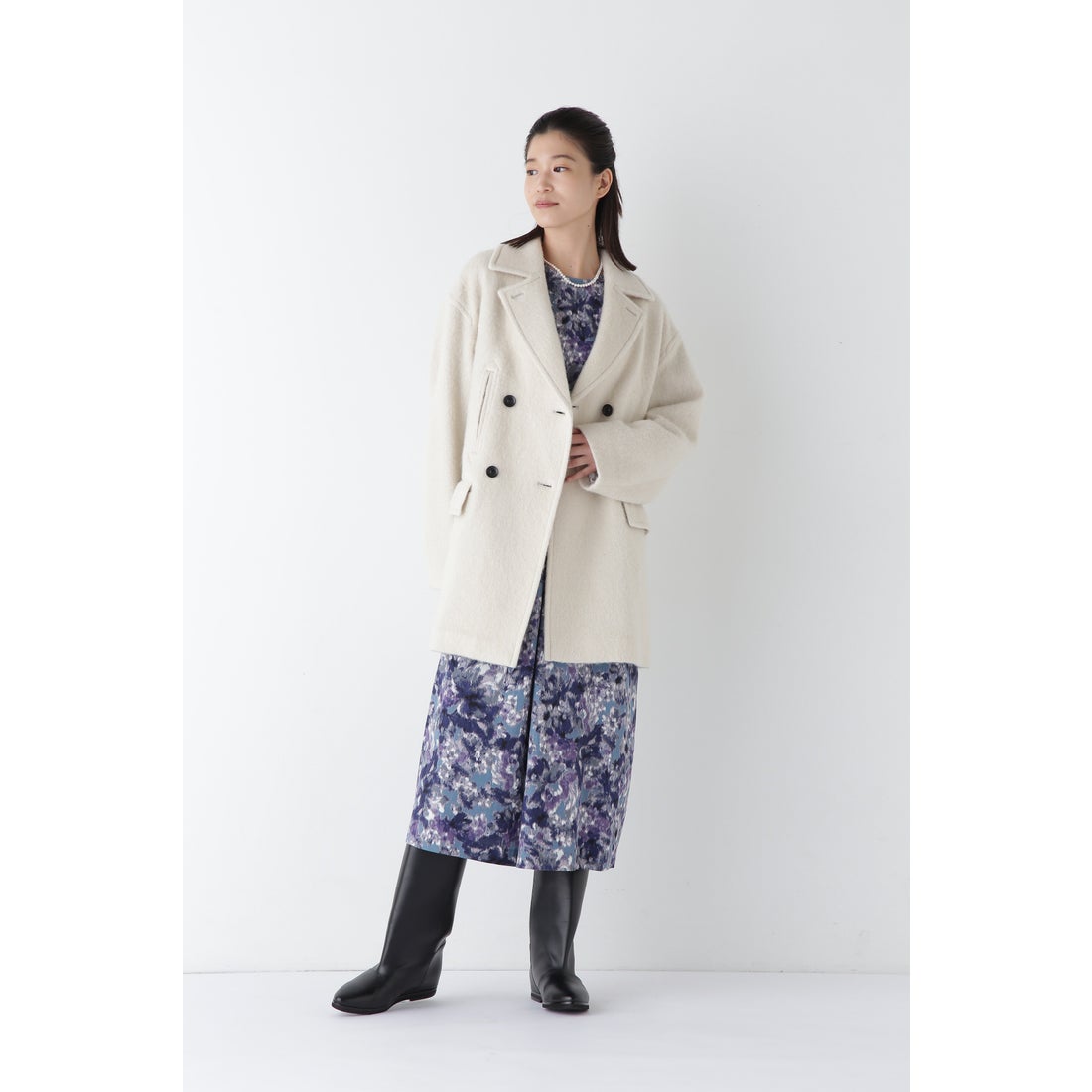 human woman ループカットシャギーPコート エクリュ1 -靴