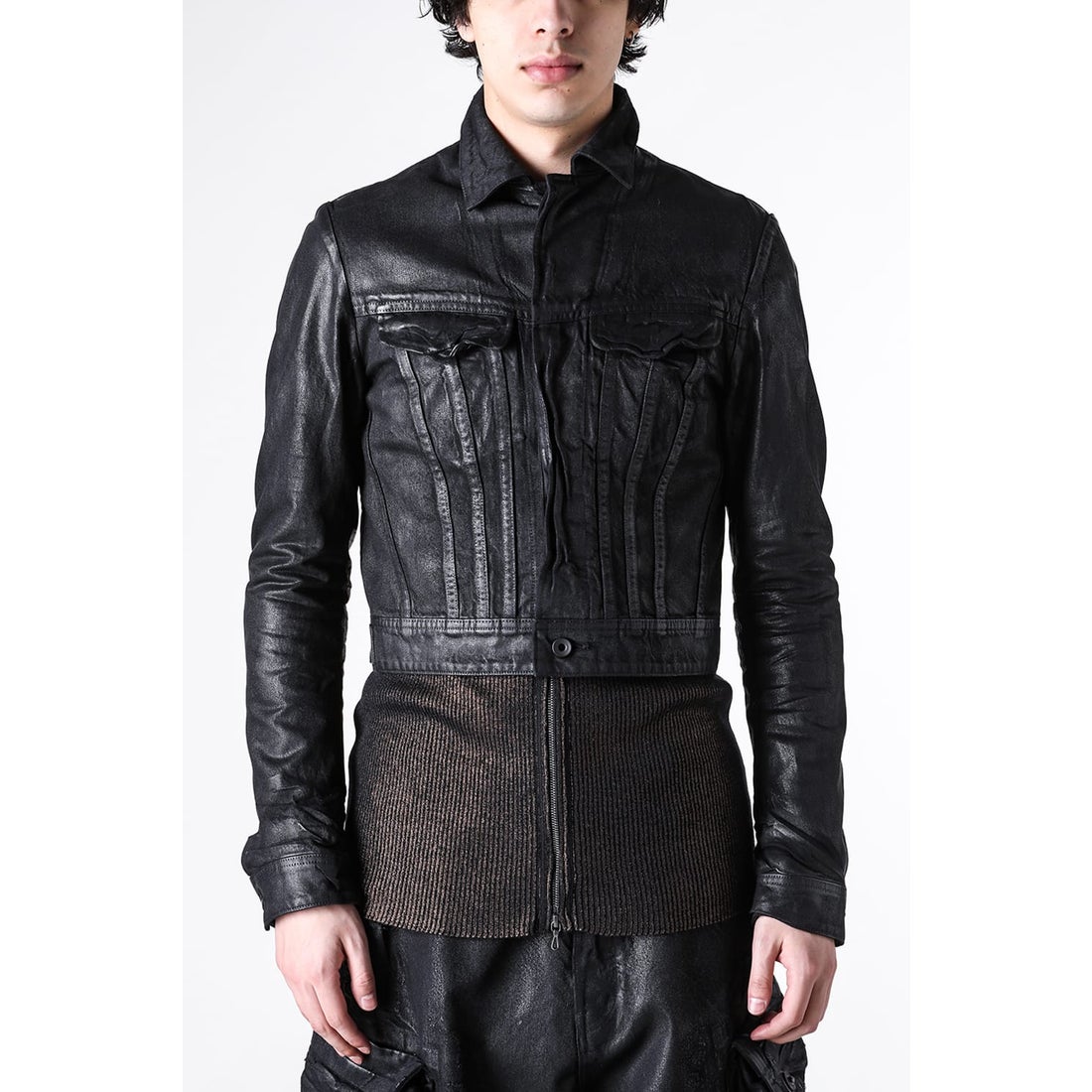 ユリウス JULIUS COATED 10oz DENIM JACKET （BLACK） -FASCINATE