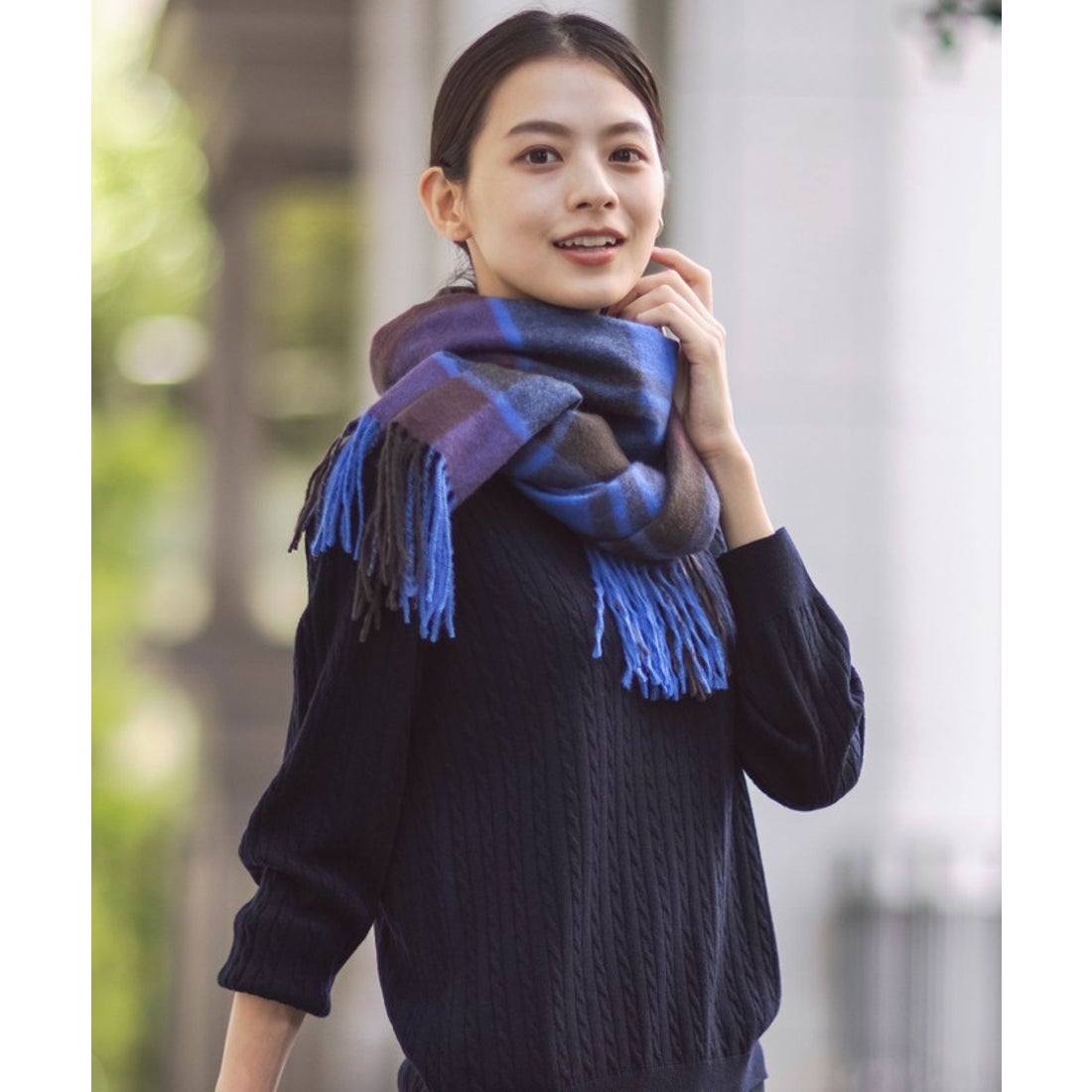 ジェイ プレス レディス J.PRESS LADIES カシミヤチェック マフラー