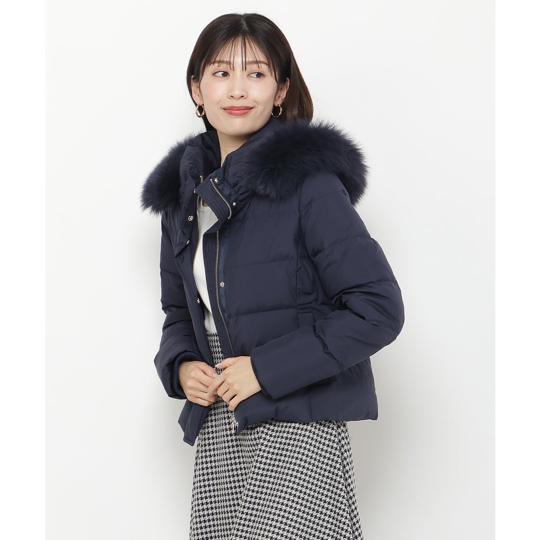 アンドクチュール AND COUTURE FOXファー付きショートダウン