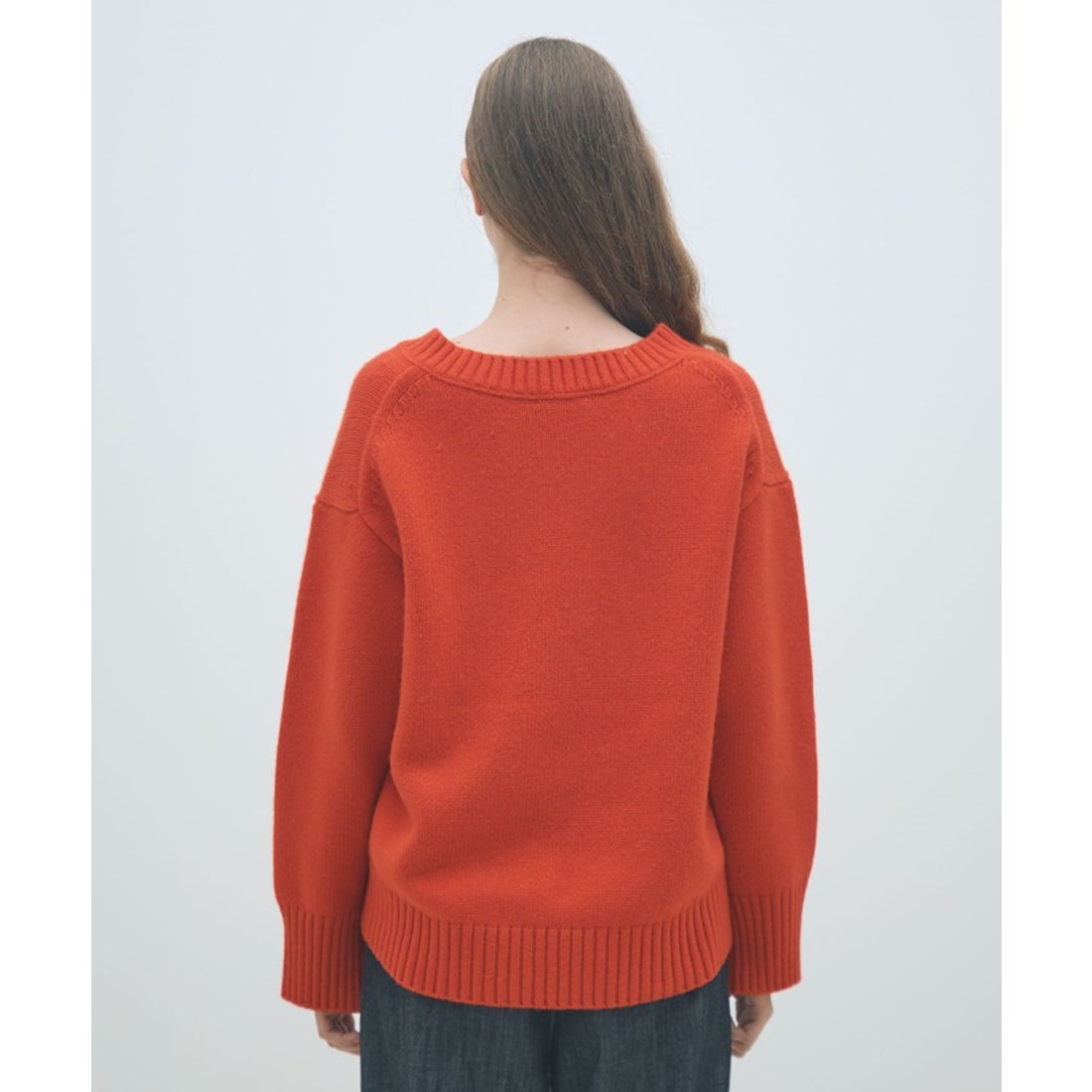 マカフィー MACPHEEラムカシミヤ Vネックプルオーバー （35 レッド