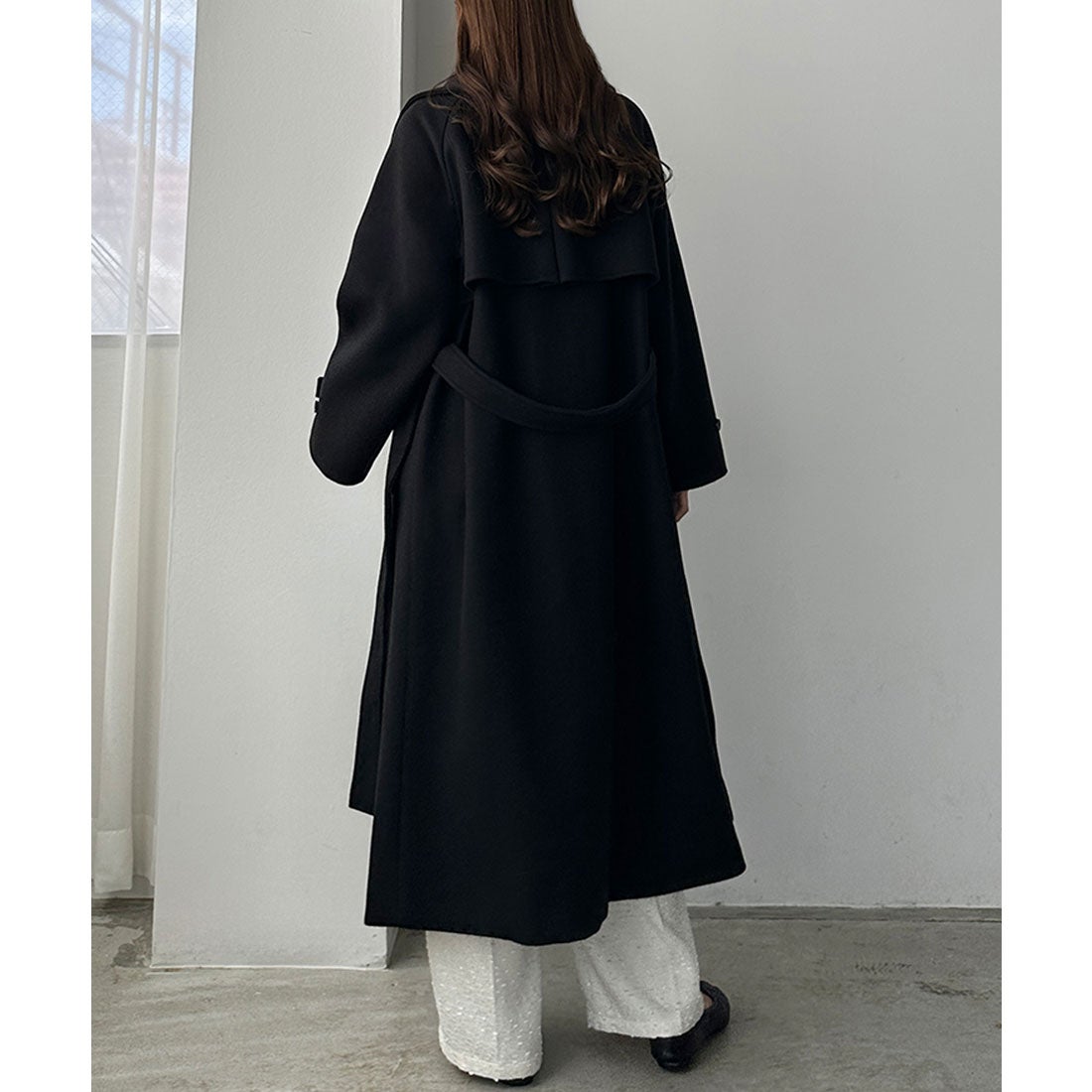 ルエレ Louere Louere 2wayステンカラーロングコート （ブラック） -靴