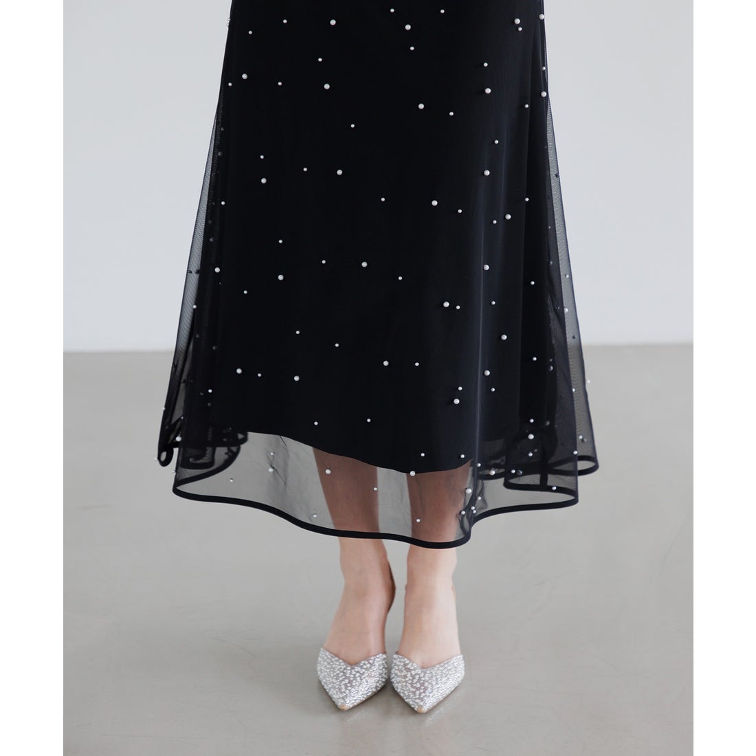 レジャ Leja 2WAYチュールトップスパールAラインドレスワンピース2点