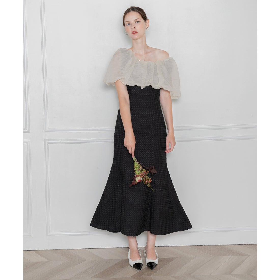 レジャ Leja 2WAYオフショルダーパフスリーブバリエマーメイド