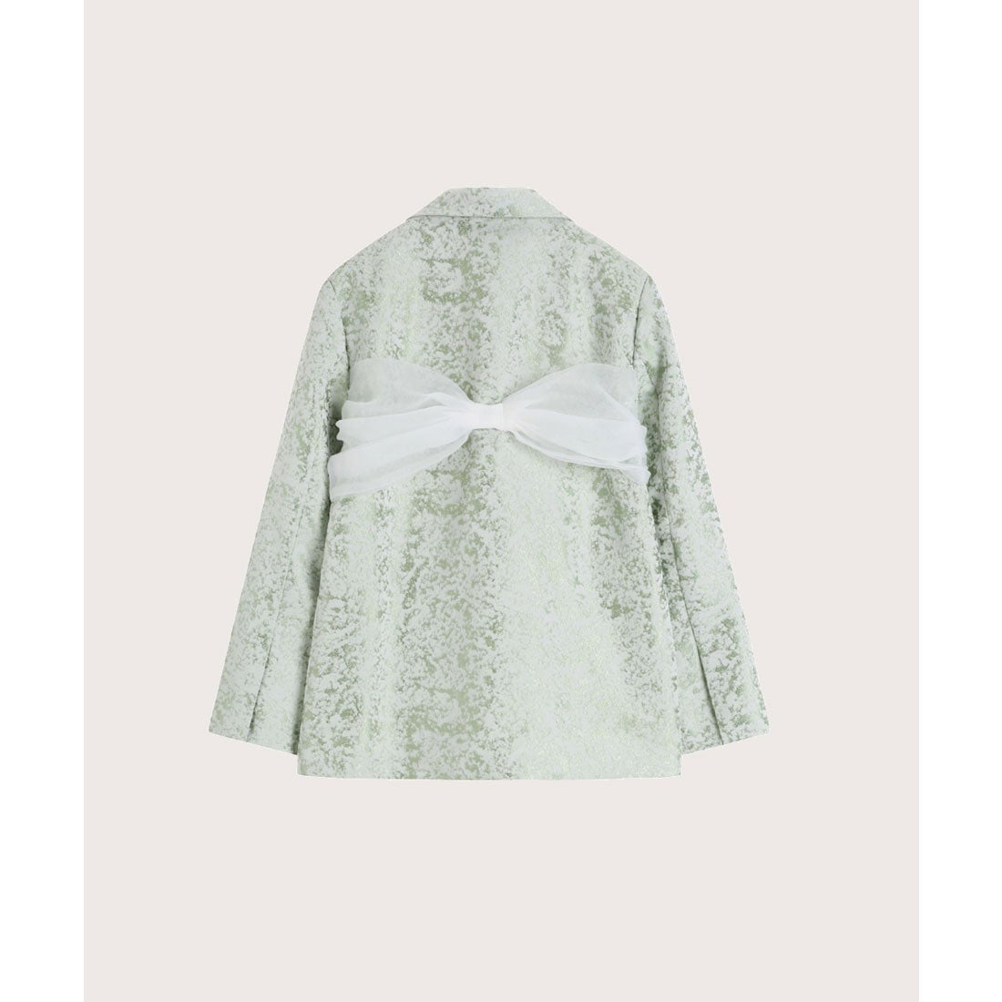 ラポミ プチ LA POMME petit Front Ribbon Textile Mint Jacket
