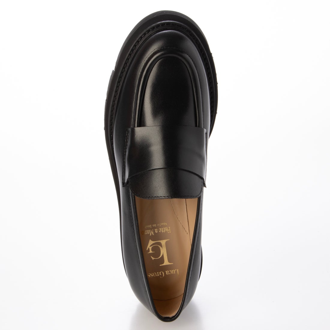 ルカ グロッシ Luca Grossi 厚底コインローファー （ブラック