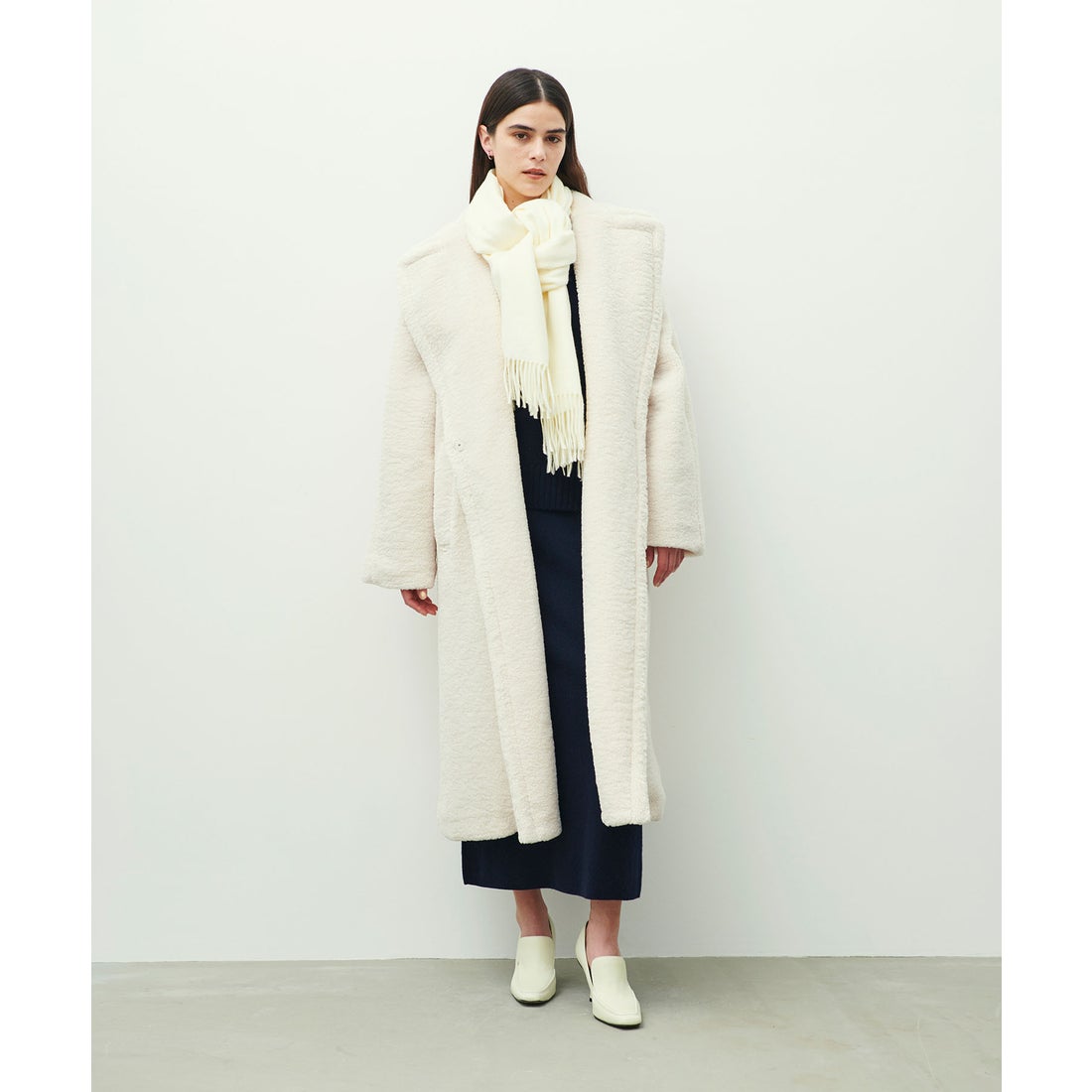 ノーク N.O.R.C ボアテーラーカラーロングコート （オフ