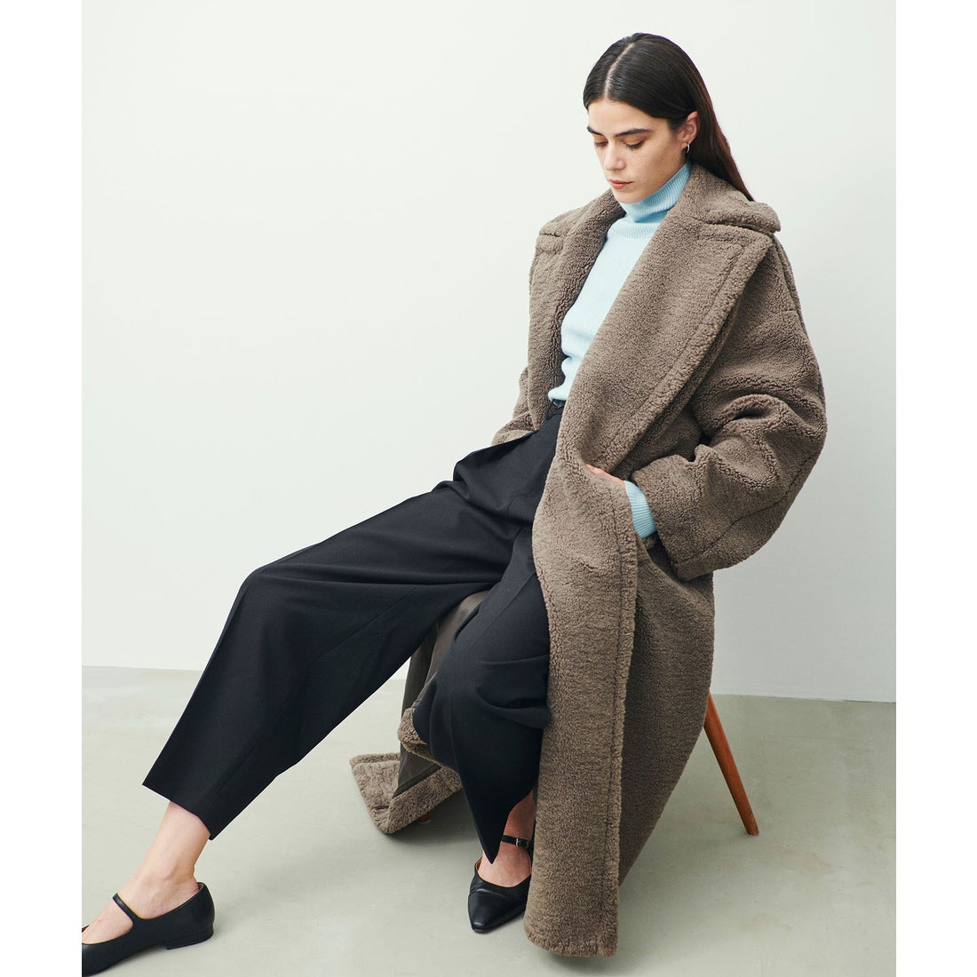 ノーク N.O.R.C ボアテーラーカラーロングコート （オフ