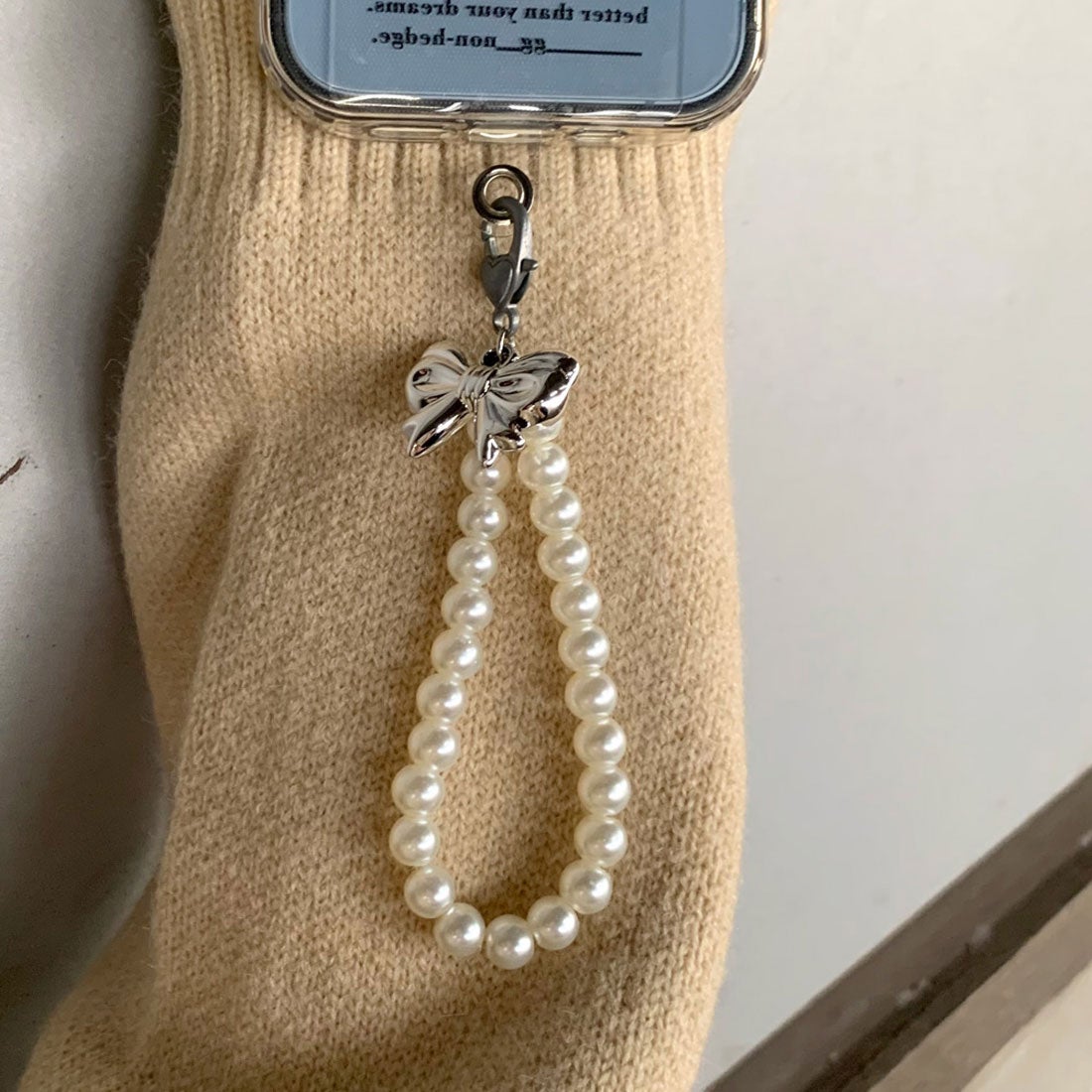 ノンヘッジ non-hedge ☆WEB限定☆パールリボンチャーム （ホワイト