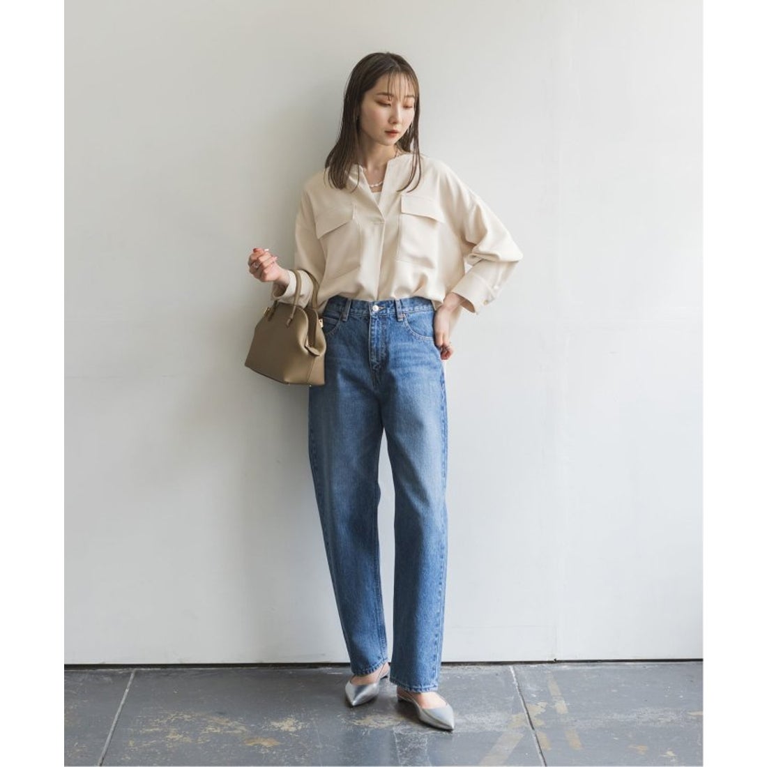 ノーブル NOBLE 《追加》ワークディテールドレープシャツ 2 （ネイビー