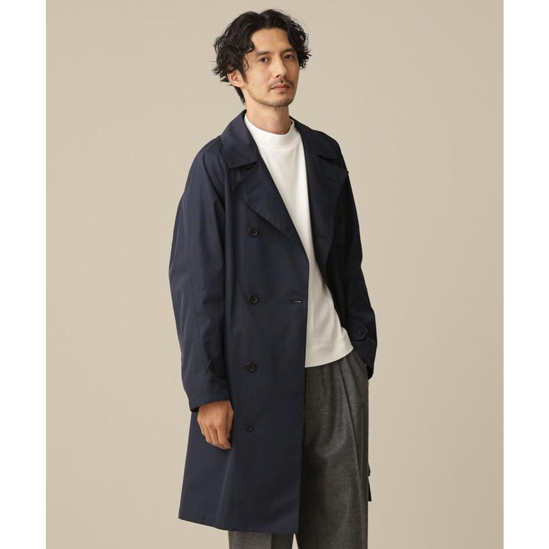 ナノ・ユニバース NANO universe LB.03/TCギャバダブルトレンチコート