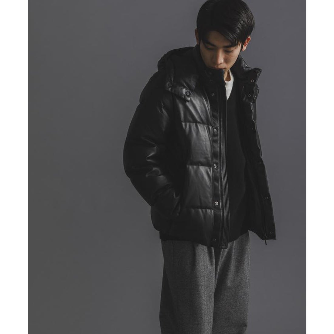 ナノ・ユニバース NANO universe 「西川ダウン（R）」ラムレザーG2