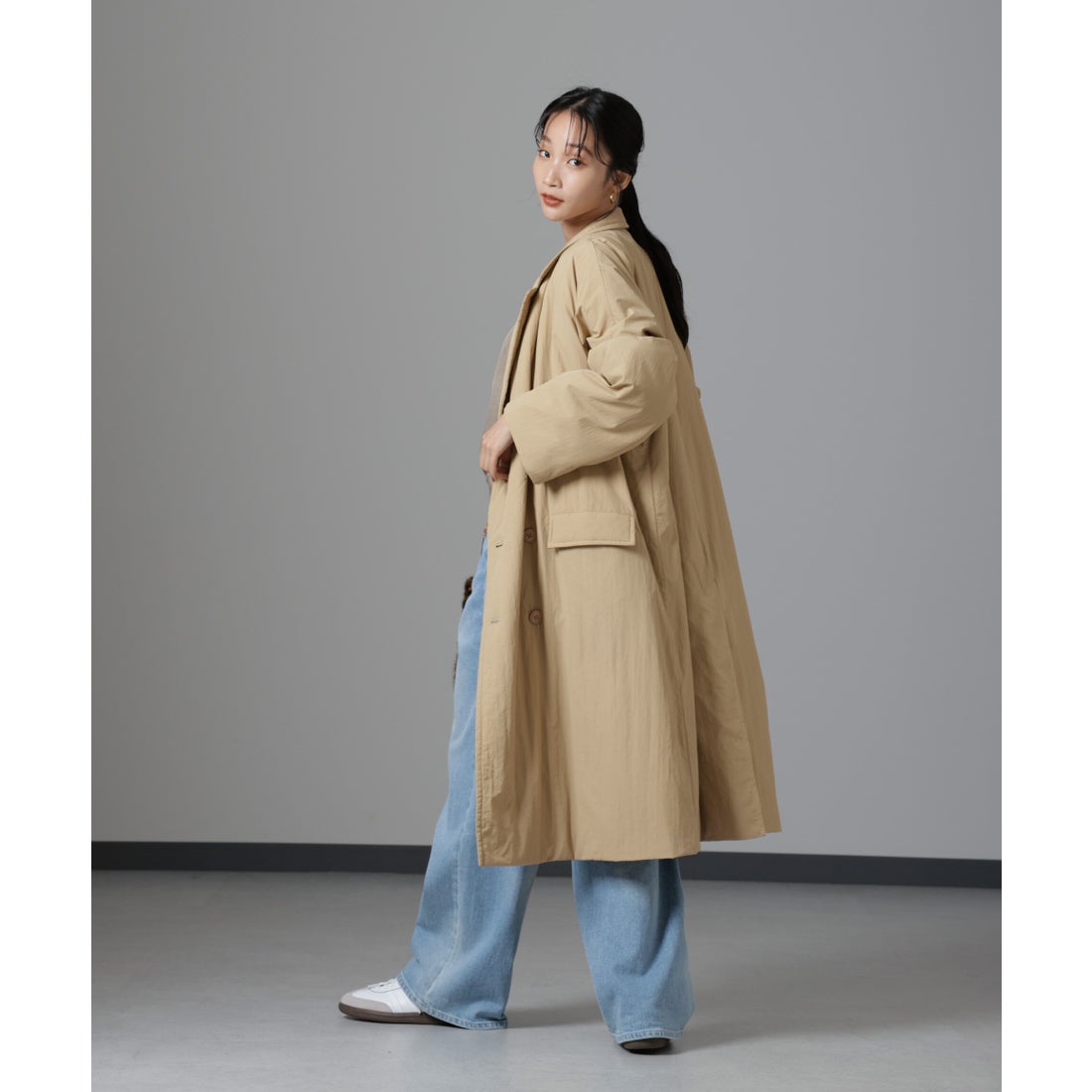 ナノ・ユニバース NANO universe 撥水加工・機能中綿 Wボタンラグラン