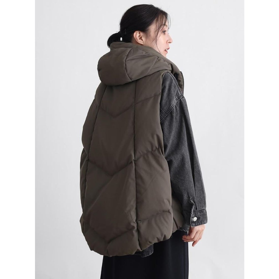 クローブ CLOVE ソフトツイルダウンベスト （ブラック） -ファッション