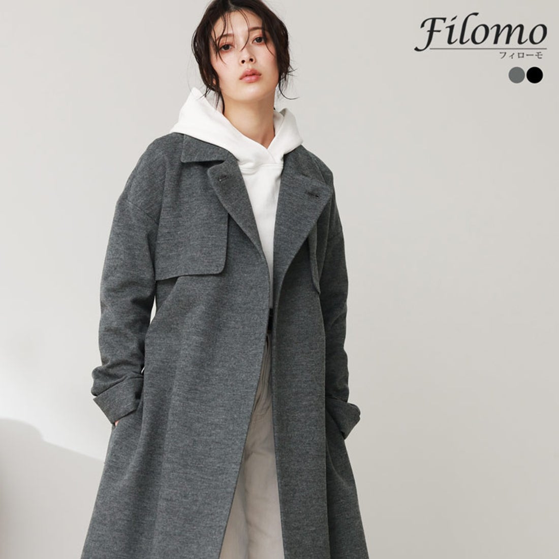 サンキョウショウカイ 三京商会 テーラードカラーロングコート日本製