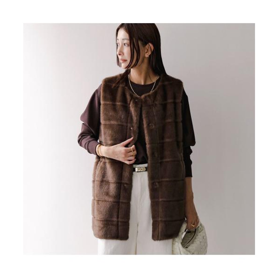 クチューム QTUME QTUME ファーベスト 24531 ジレ フェイクファー （85