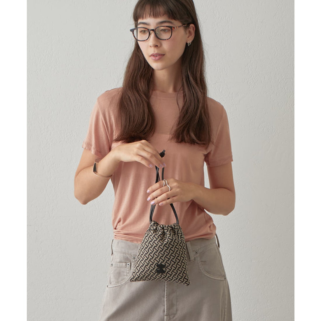 イアクッチ IACUCCI モノグランマ ポーチJACQUARD/RUGA （black） -靴