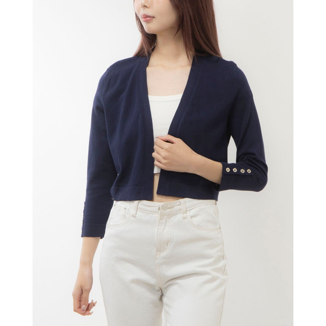 トミー ヒルフィガー TOMMY HILFIGER ☆シルバーボタンアクセント七分