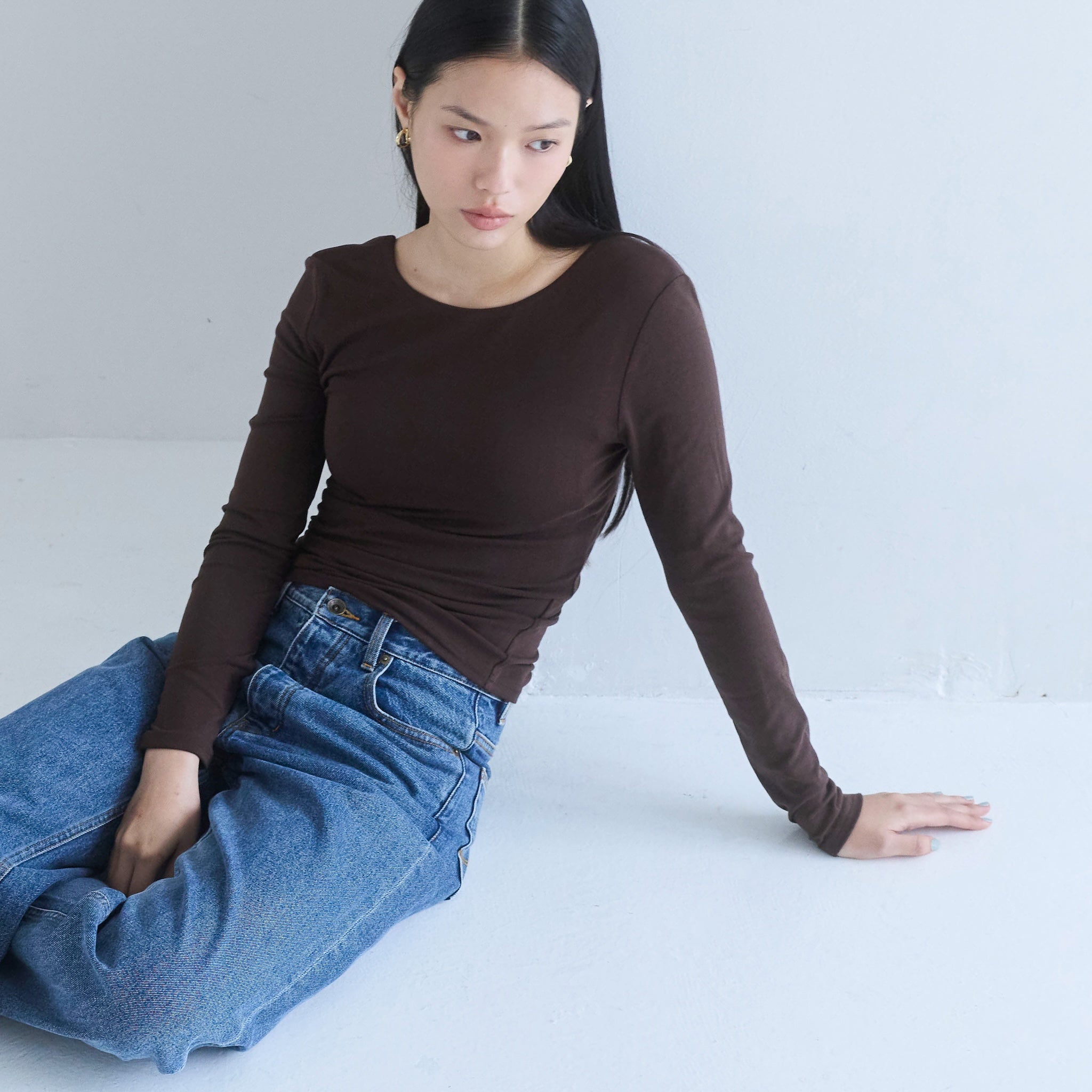 FitパッドマシュマロBack openロングスリーブ