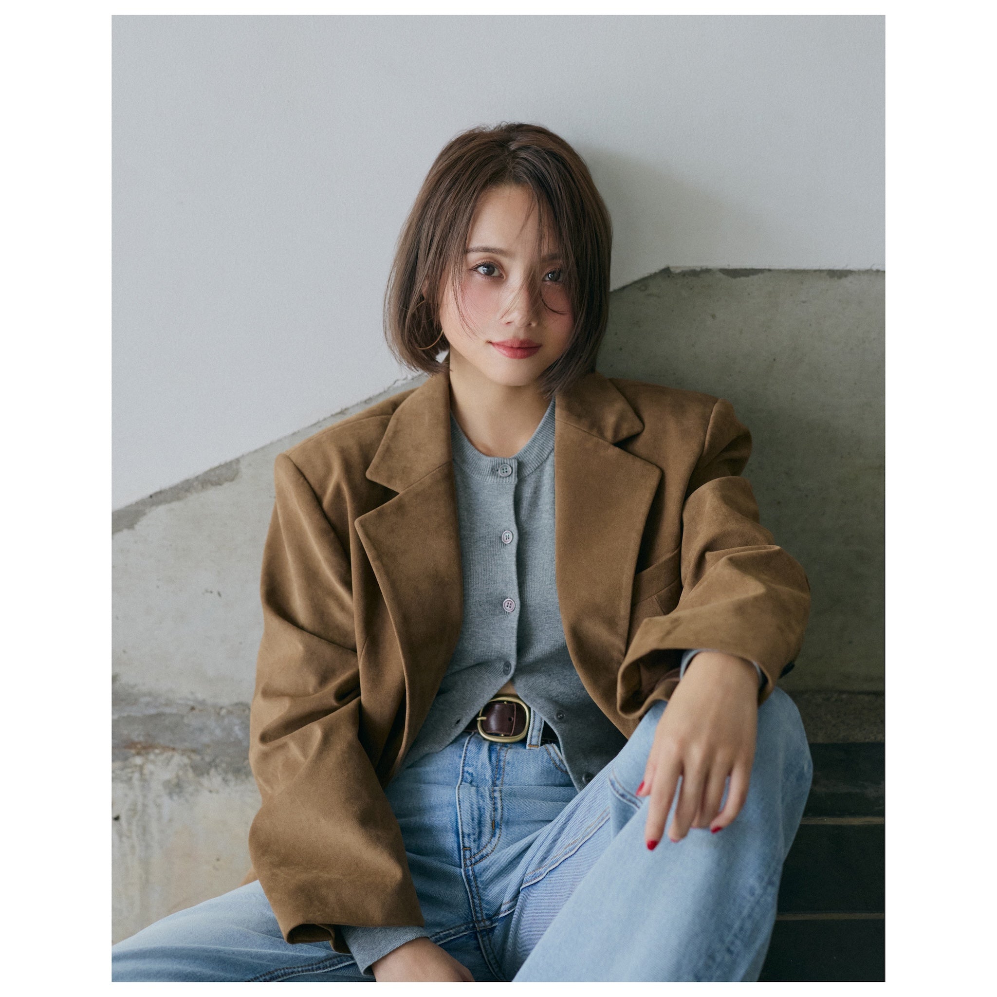 collab スエードライクオーバージャケット