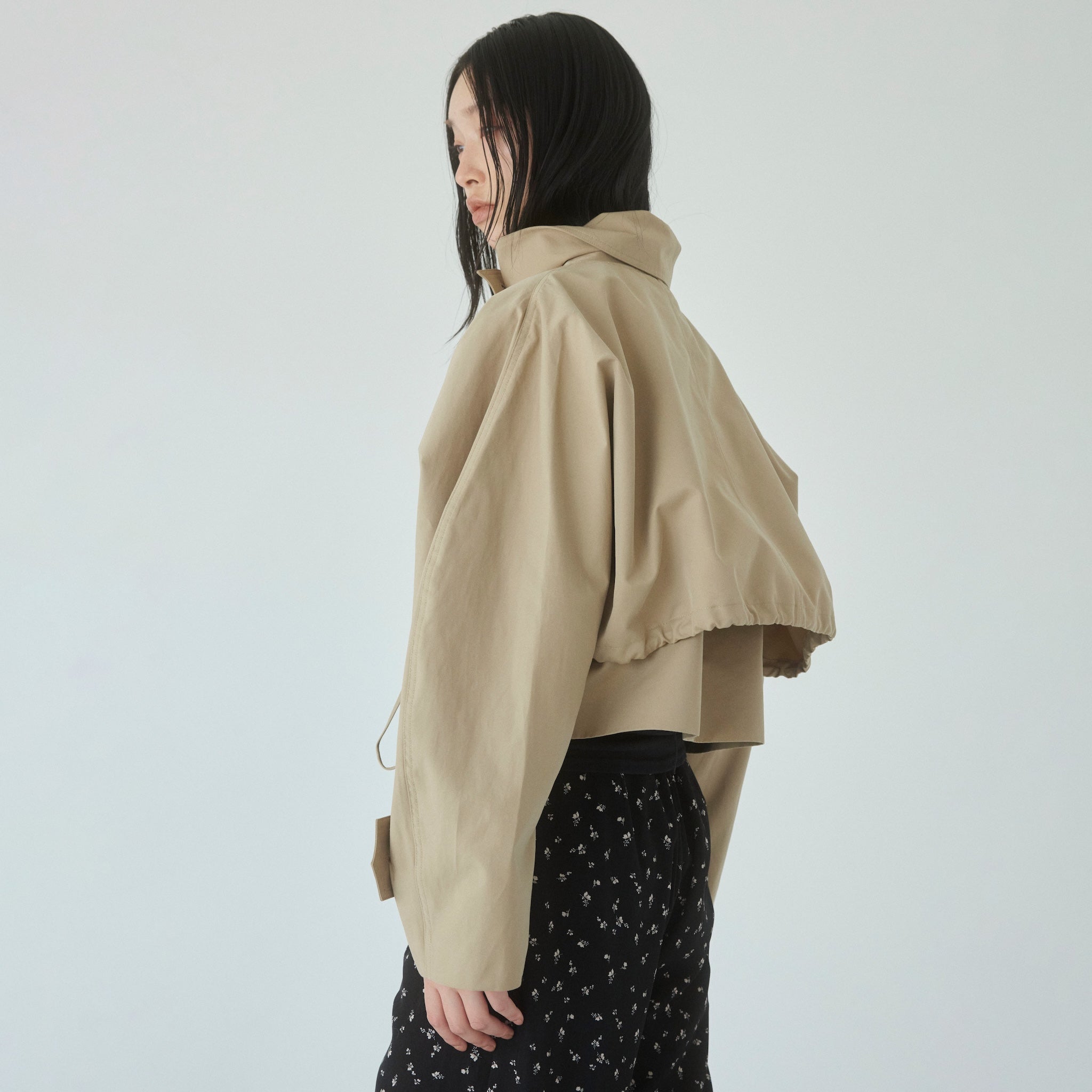 Multi collarショートトレンチコート