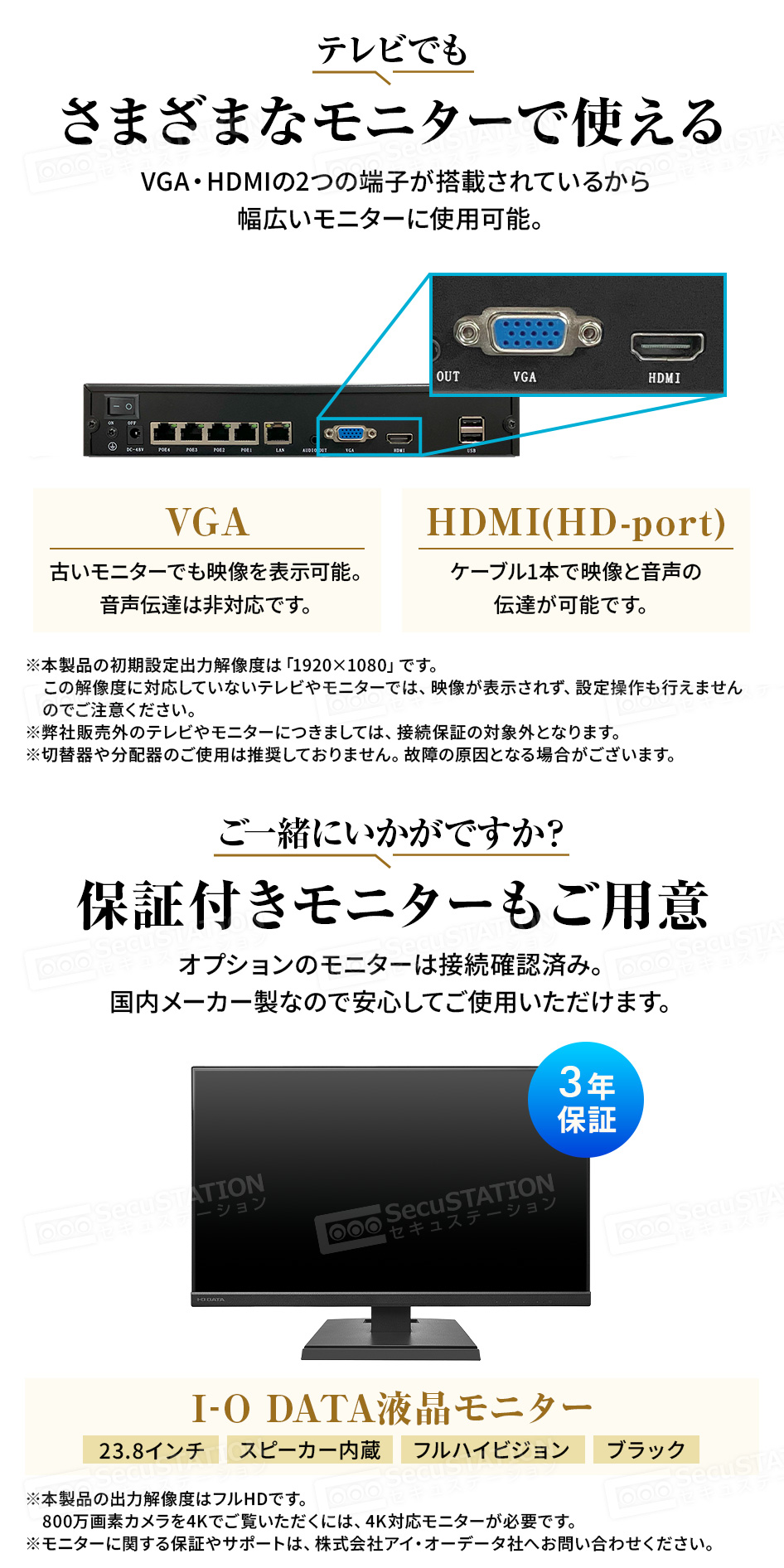 SecuSTATION 公式ストア 【一般用】【PoE録画装置】＜4ch＞最上位/高