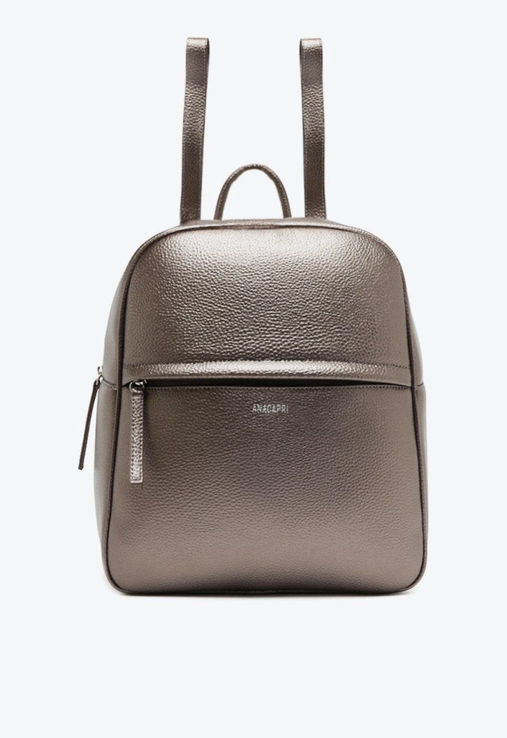Mochila Prata Anacapri Média Zíper Básica Grafite | ZZ MALL