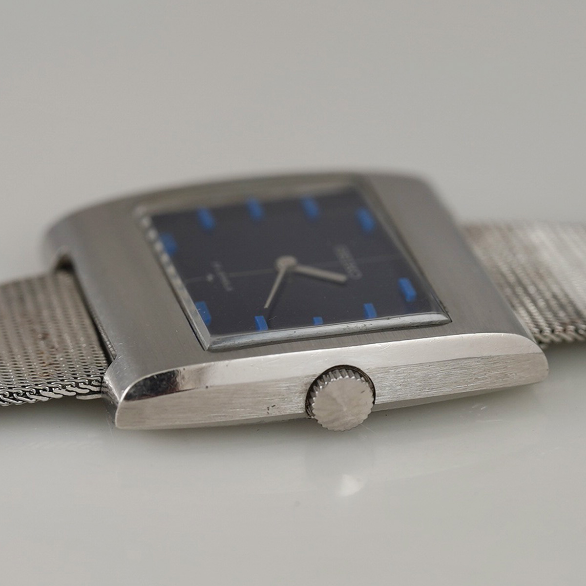 SELECT INC. [SEIKO スクエアケース オリジナル青文字盤 純正SSブレス