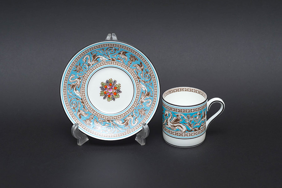 ウェッジウッド フロレンティーンターコイズ デミタスカップ＆ソーサー