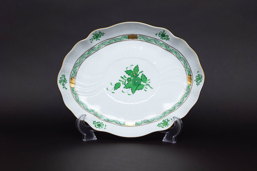 ヘレンド アポニー・グリーン オーバルディッシュを買い取りました