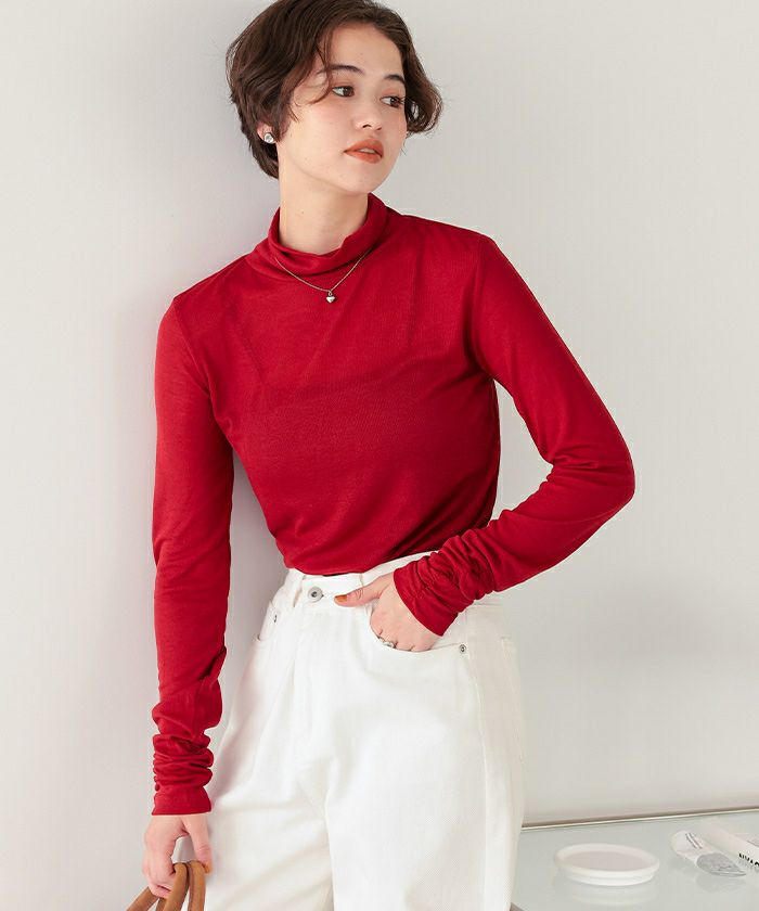 着心地抜群シアーハイネックトップス | titivate