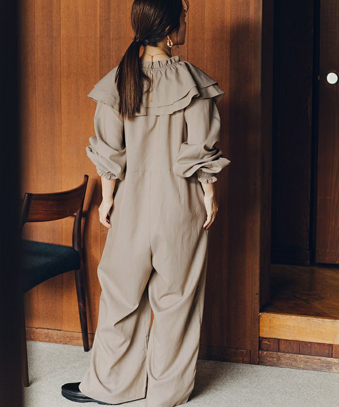 フロントファスナーフリルデザインオールインワン | titivate