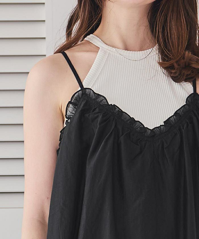フリルデザインキャミソールワンピース | titivate