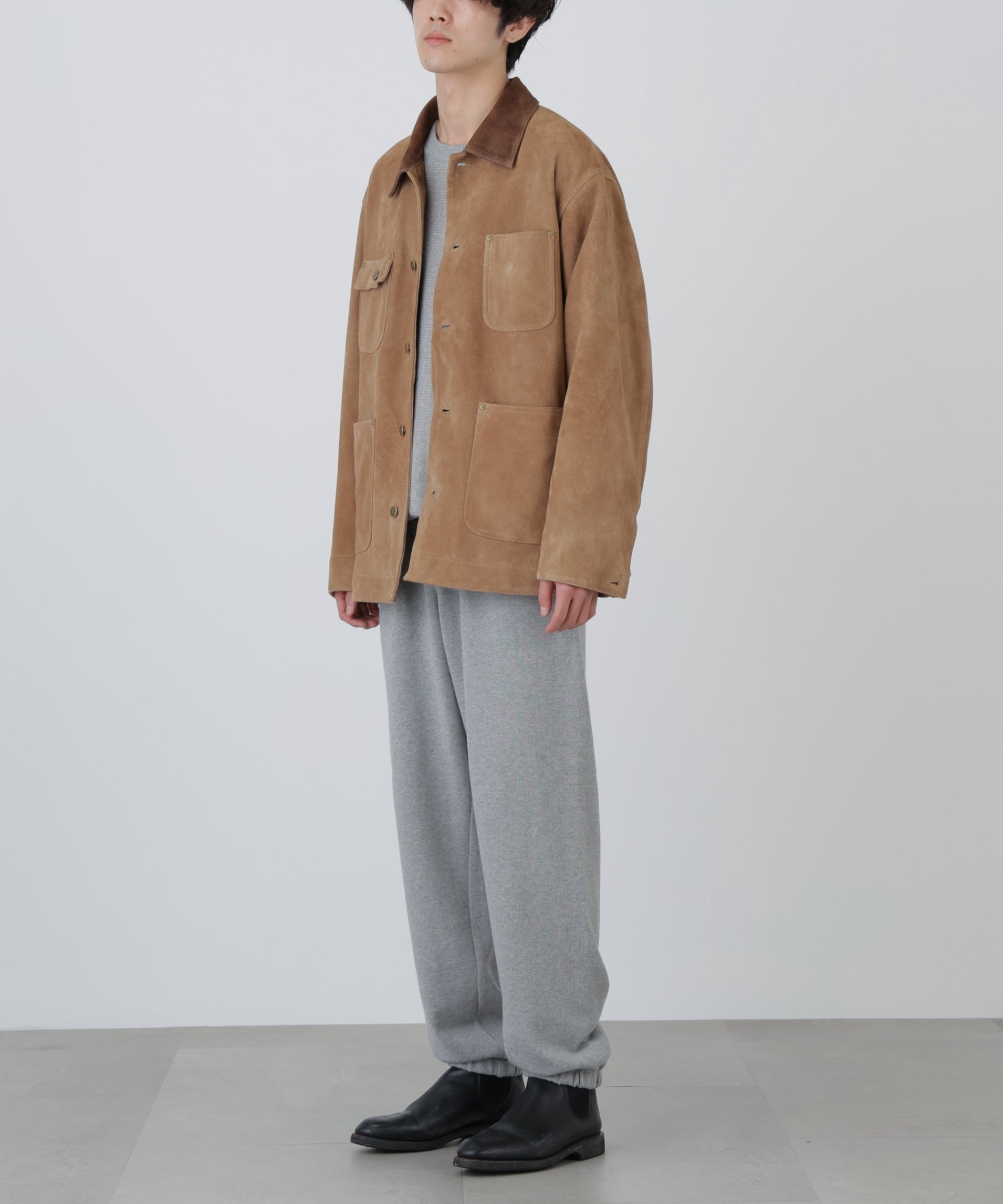 LEATHER MICHIGAN CHORE COAT ‐Goat suede Antique finish‐ | SEVEN BY
