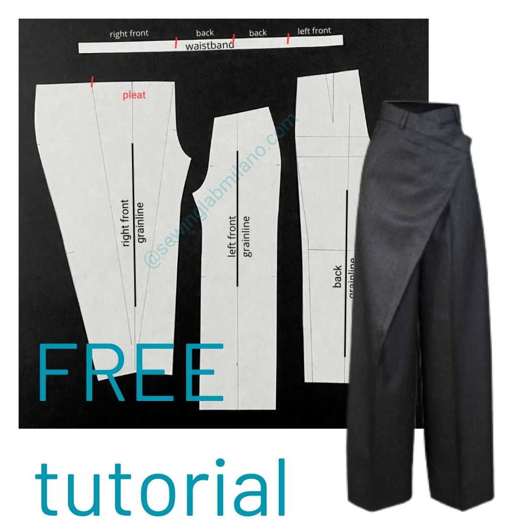 Palazzo pant with front overlap - Sewing Lab Milano