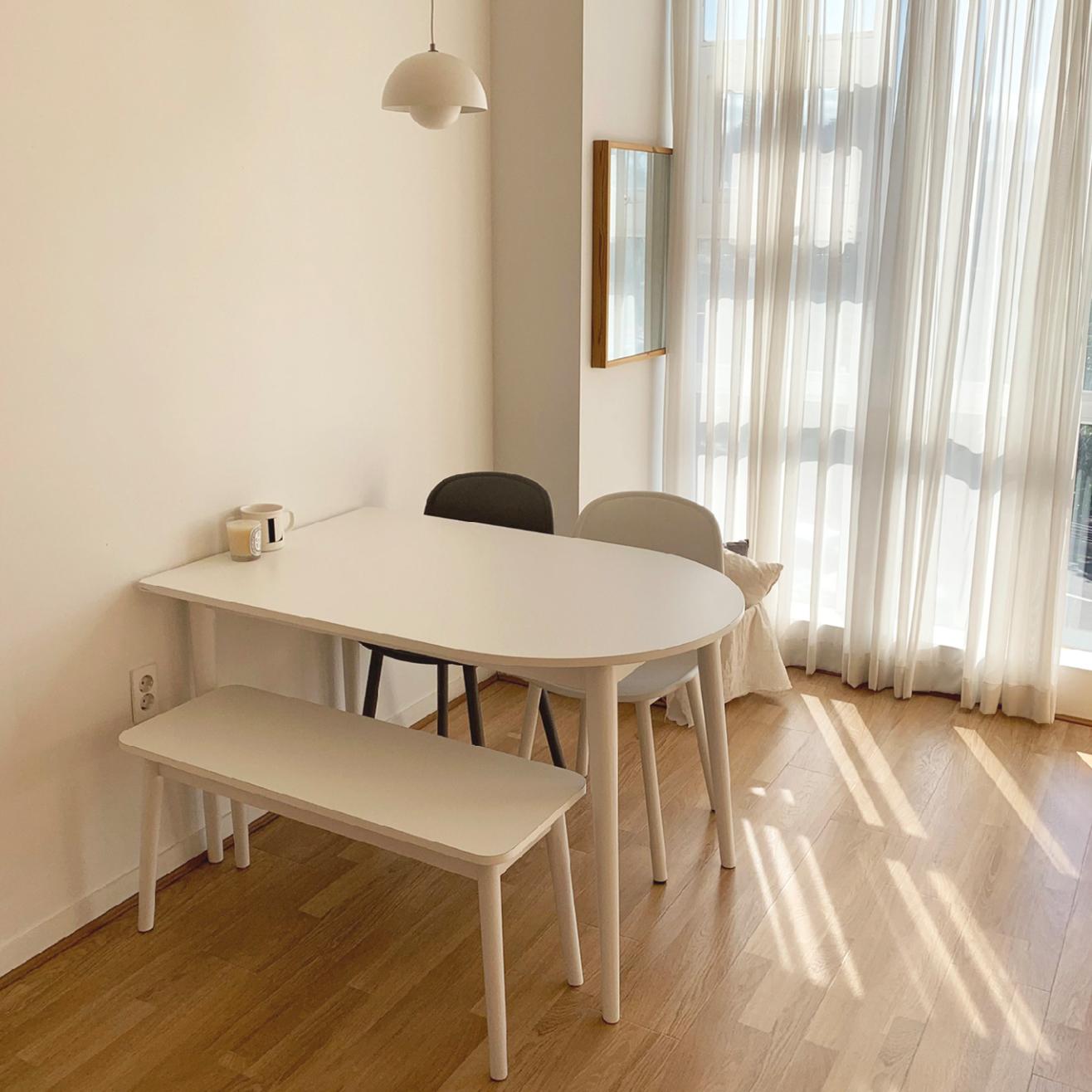 選べる椅子 ホワイト 半月型 ダイニングテーブル – S.F.Yammy