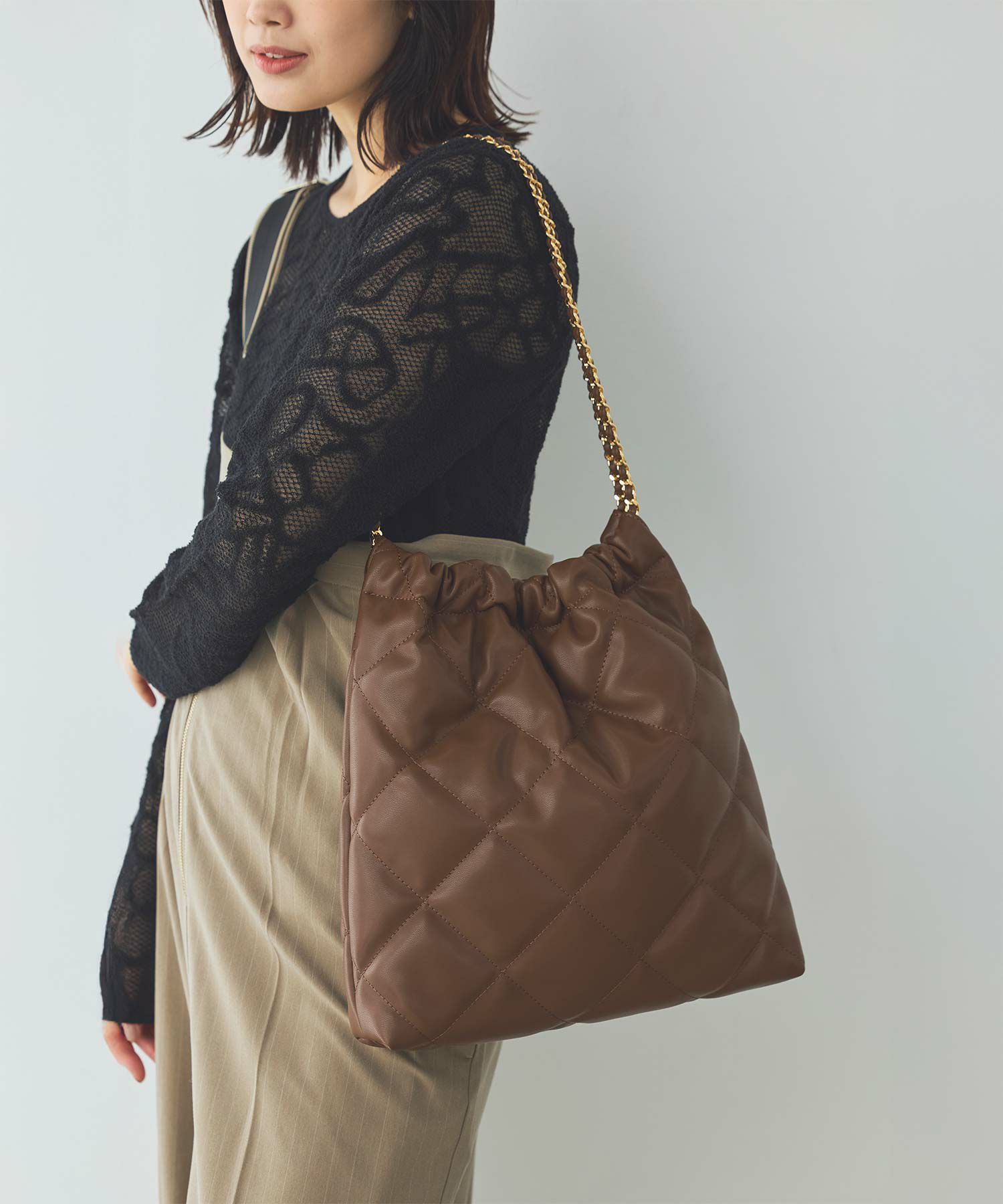 Gready BrilliantPUキルティングトートバッグ | SEKIMIKI Online