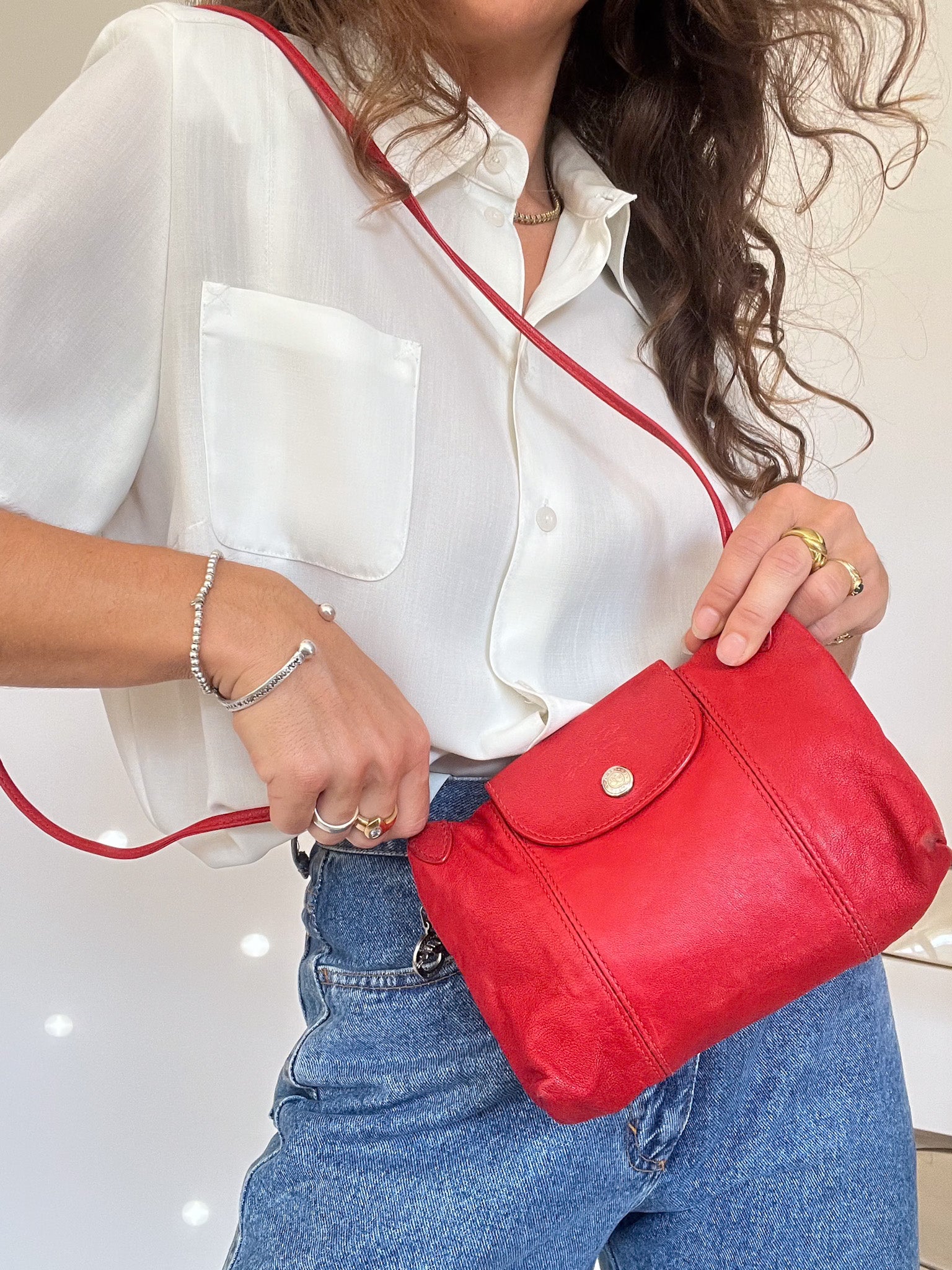 Vintage Longchamp Red Leather Crossbody Bag – Skorpiones vintage