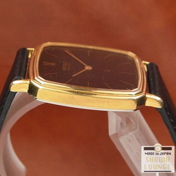 セイコー SEIKO クオーツ 2針 14YG/SS 黒文字盤 6020-5430 SEIKO QUARTZ